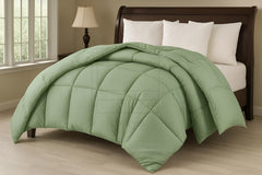 Soft Saga Green Quilted Comforter with Corner Tabs