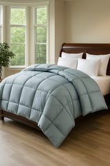 Soft Silver Quilted Comforter with Corner Tabs