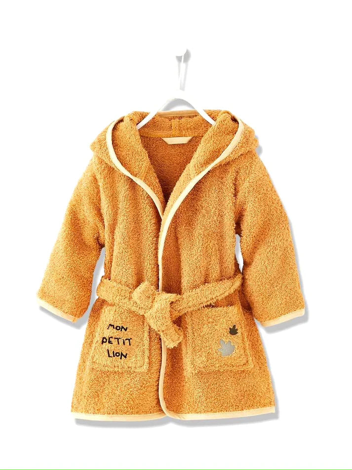 Cub Hooded Baby Bathrobe – Yellow (Ages 9 Months to 3 Years)