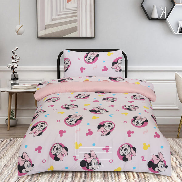 Kids Duvet Set with Flat Sheet with Pillow Cover Mickey Mouse