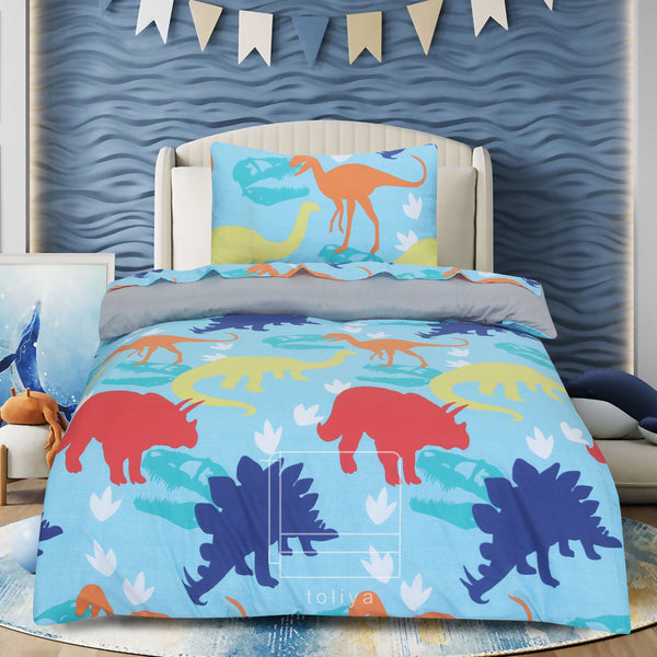 Kids Duvet Set with Flat Sheet with Pillow Cover