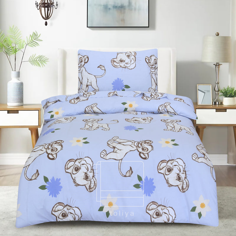 Kids Duvet Set with Flat Sheet with Pillow Cover