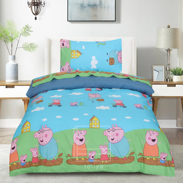 Kids Duvet Set with Flat Sheet with Pillow Cover