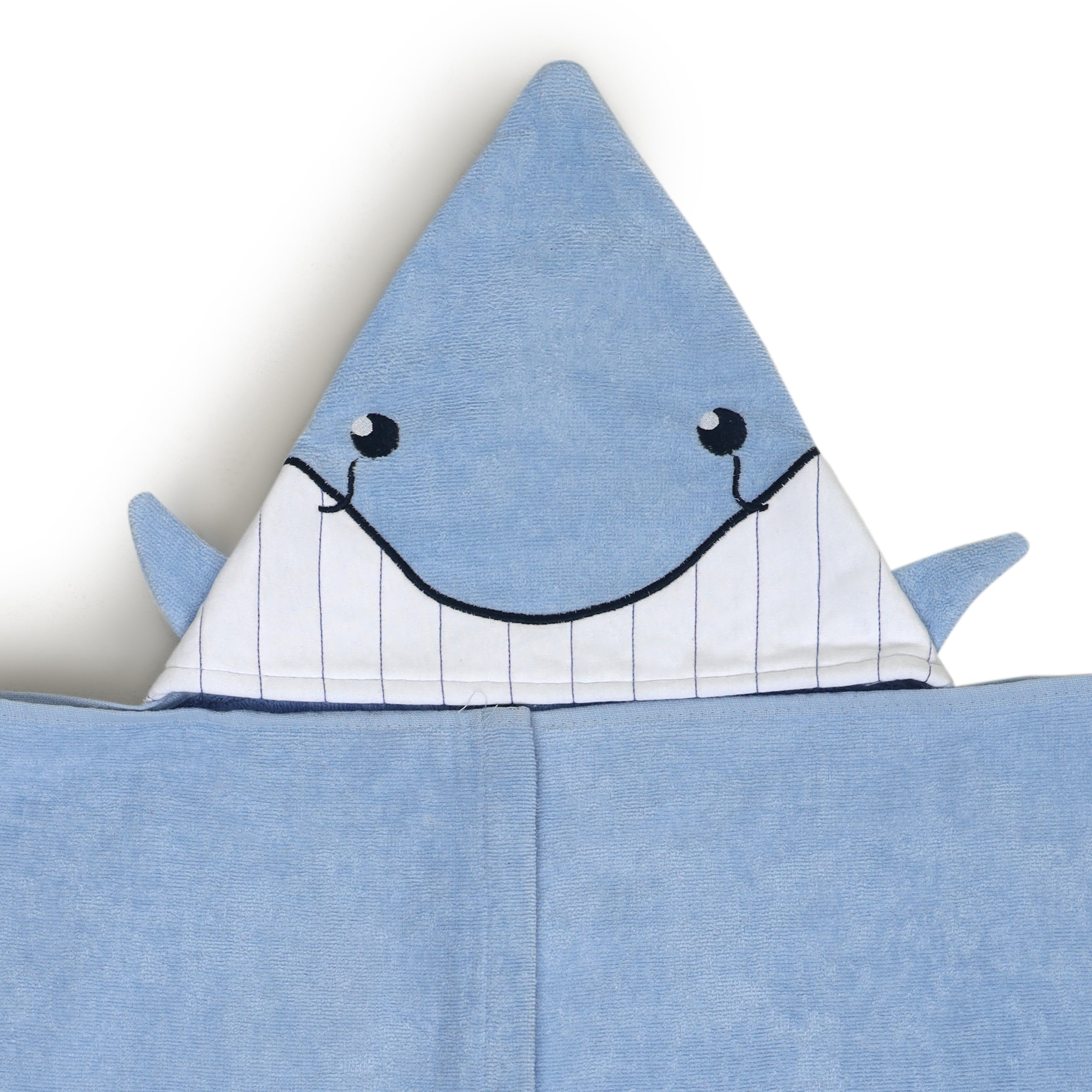 Kids Hooded Towel Blue Fish Splash Fun
