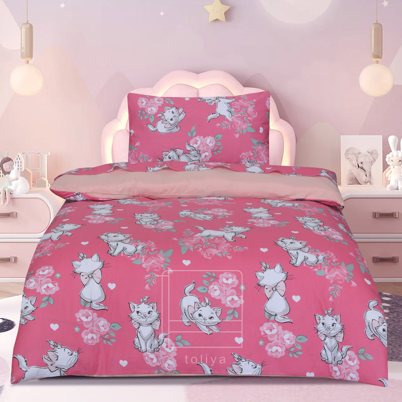 Kids Duvet Set with Flat Sheet with Pillow Cover