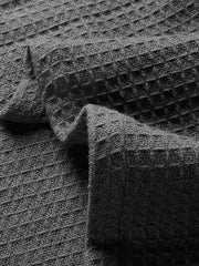 CHARCOAL Cotton Waffle Weave King Size Blanket | Lightweight | Breathable