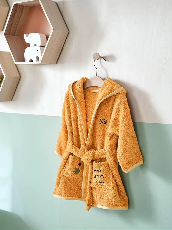 Cub Hooded Baby Bathrobe – Yellow (Ages 9 Months to 3 Years)