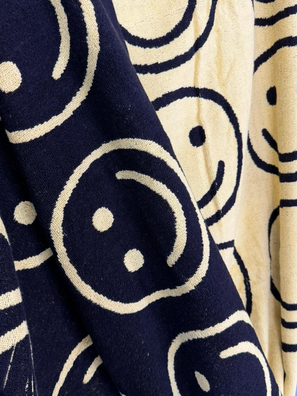 Happy Smiley Face Printed Cotton Bath Towel