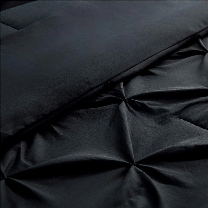 8 Pcs Diamond Black Bed Sheet Set with Quilt, Pillow and Cushions Covers