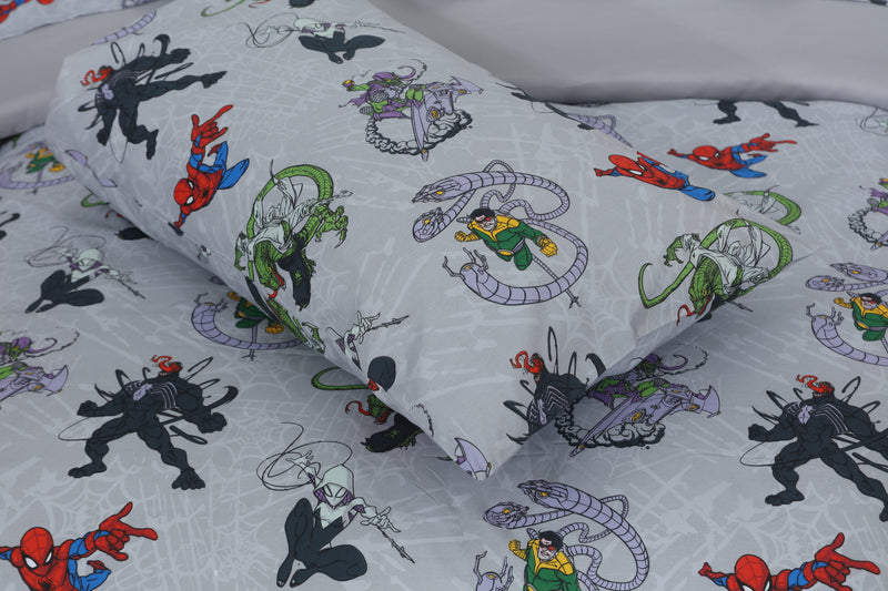 Kids Duvet Set with Flat Sheet with Pillow Cover Venom & Spider