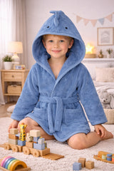 Kids Bathrobe Dino Hooded