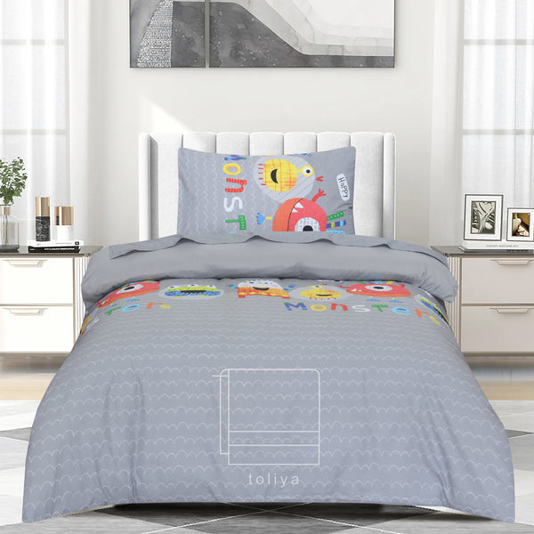 Kids Duvet Set with Flat Sheet with Pillow Cover