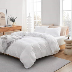 Soft White Quilted Comforter with Corner Tabs