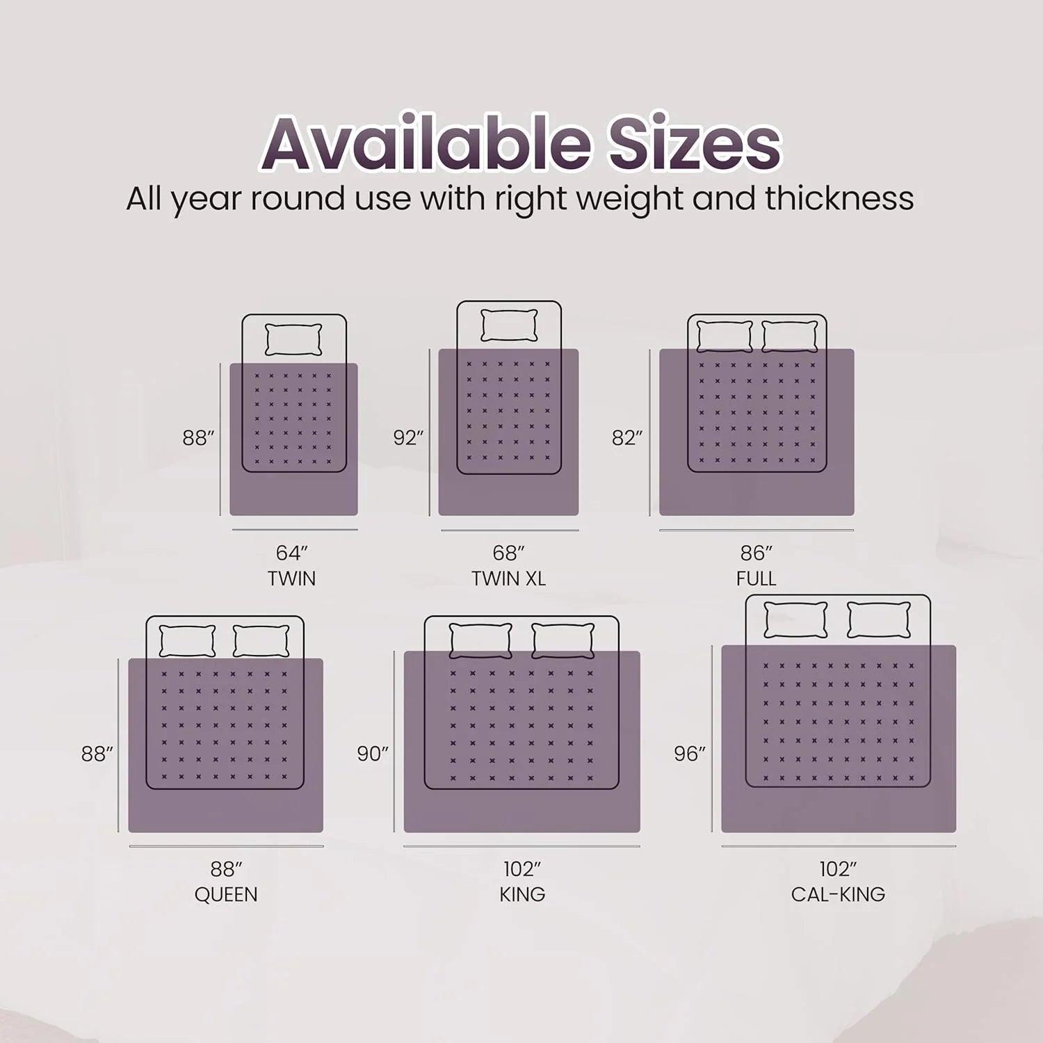 Soft Plum Quilted Comforter with Corner Tabs