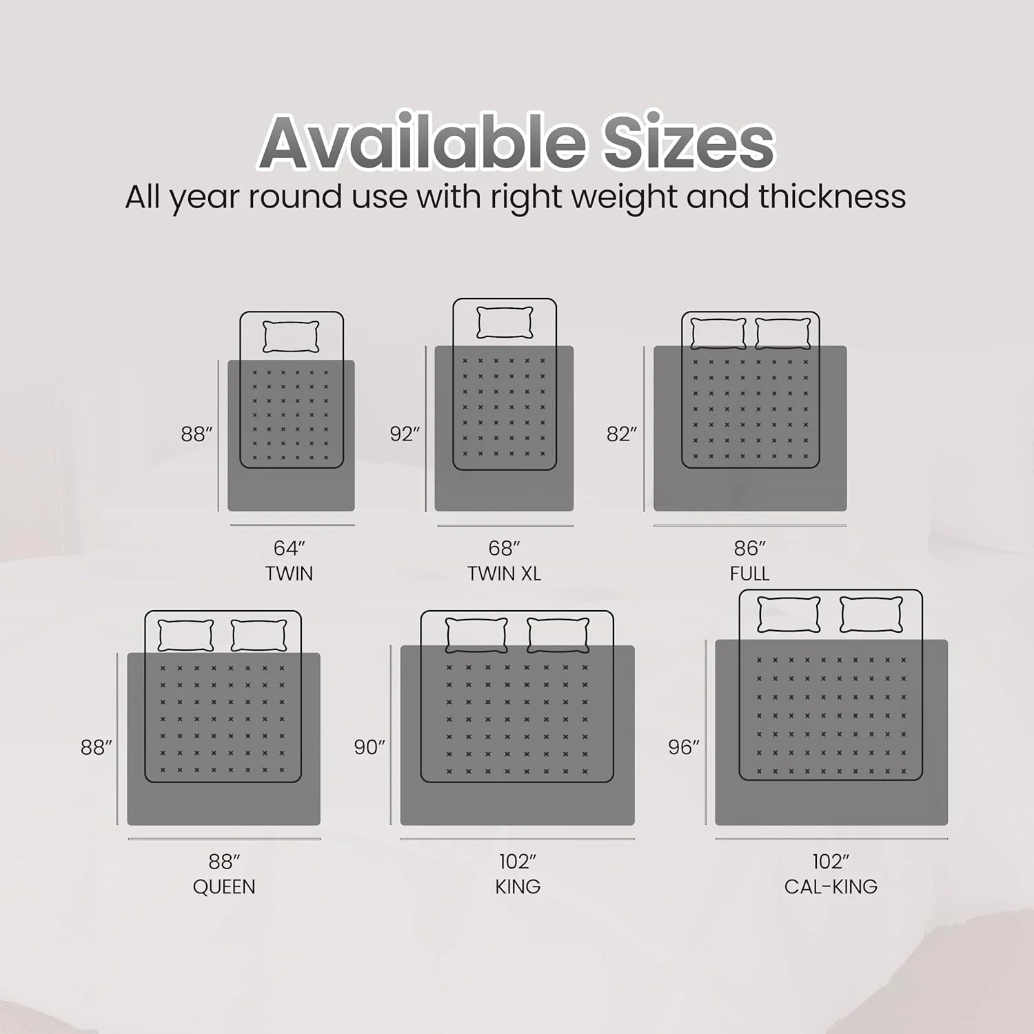 Soft Gray Quilted Comforter with Corner Tabs