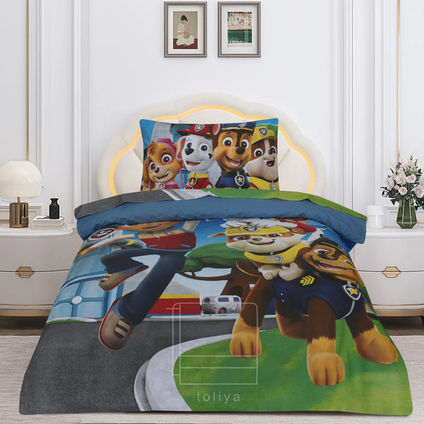 Kids Duvet Set with Flat Sheet with Pillow Cover