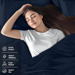 Toliya Bedding  - 4 Piece Bed Sheets  King Size Soft and Breathable Microfiber, Includes 1 Fitted Sheet, 1 Flat Sheet and 2 Pillow