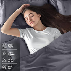 Toliya Bedding  - 4 Piece Bed Sheets  King Size Soft and Breathable Microfiber, Includes 1 Fitted Sheet, 1 Flat Sheet and 2 Pillow