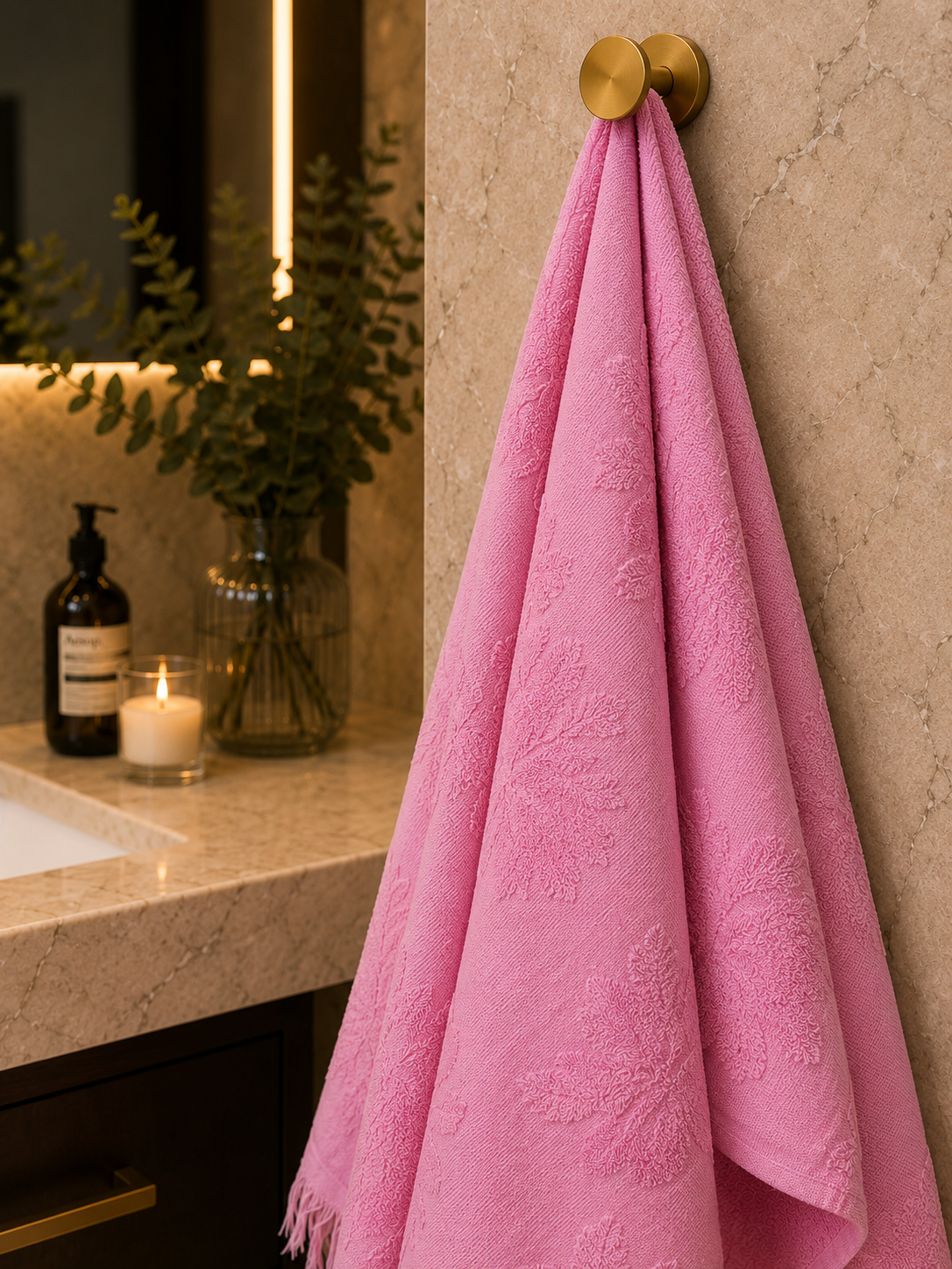 Floral Textured Cotton Towel