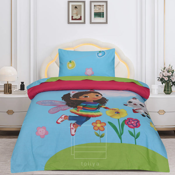 Kids Duvet Set with Flat Sheet with Pillow Cover