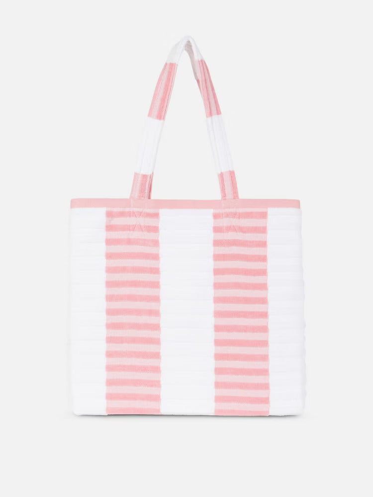Striped Beach Towel Tote