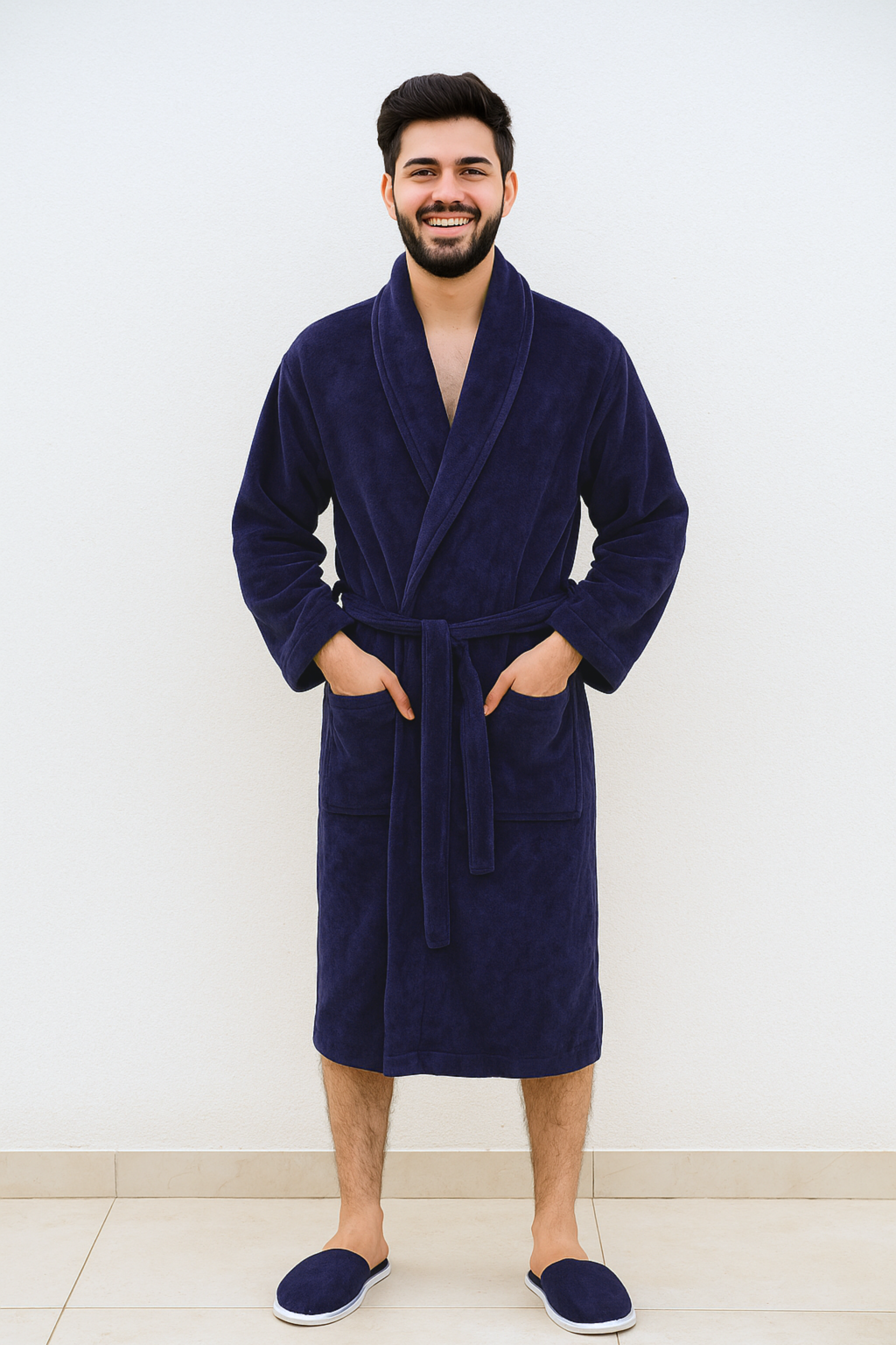Bathrobe UniSex Set Navy Blue