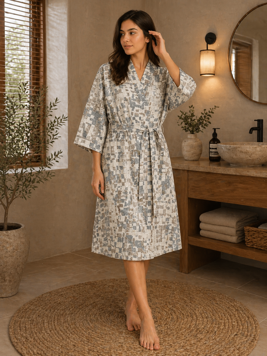 Premium Women Cotton Fabric Night Robe