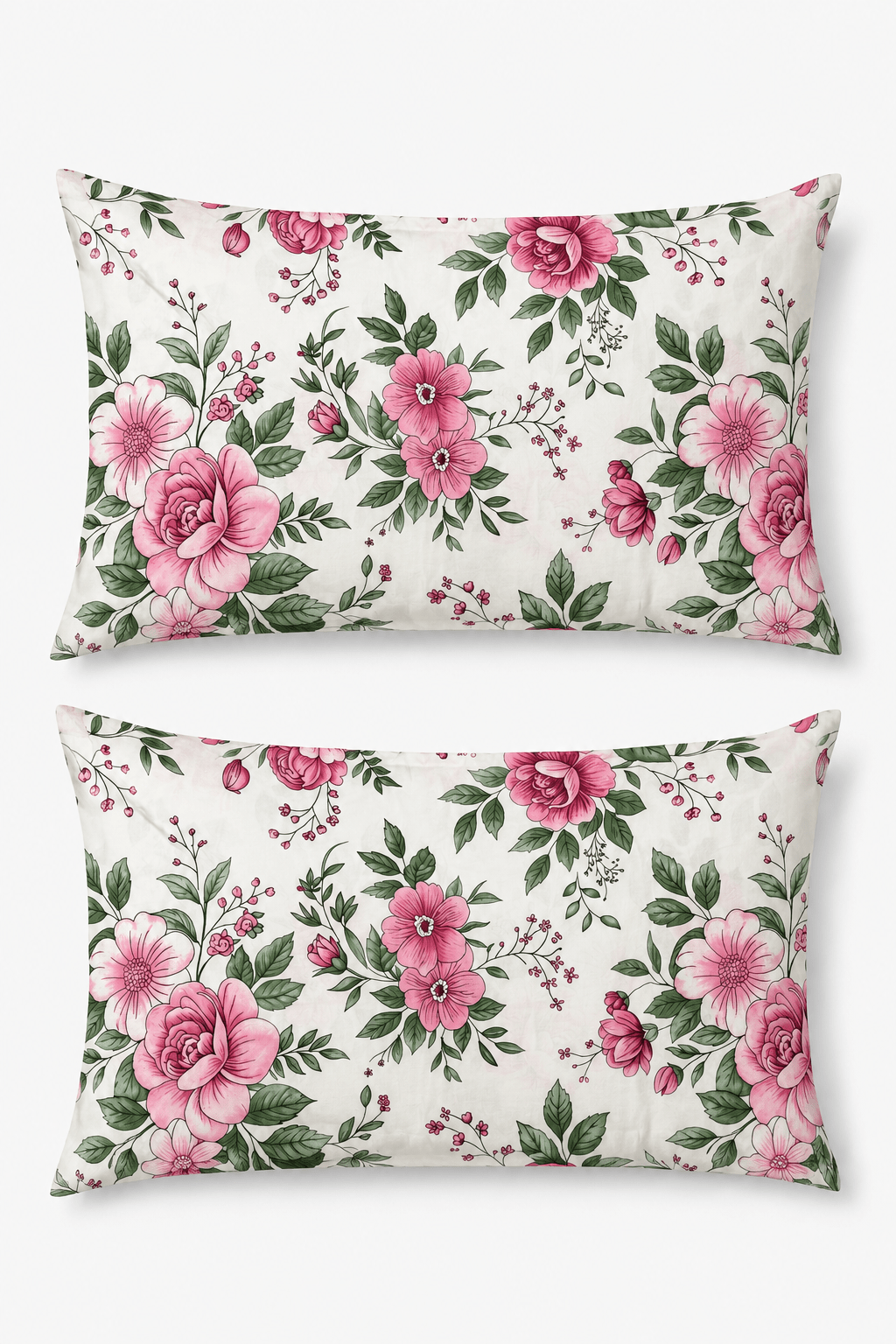 Pink Floral Printed Pillow Covers - Toliya.co