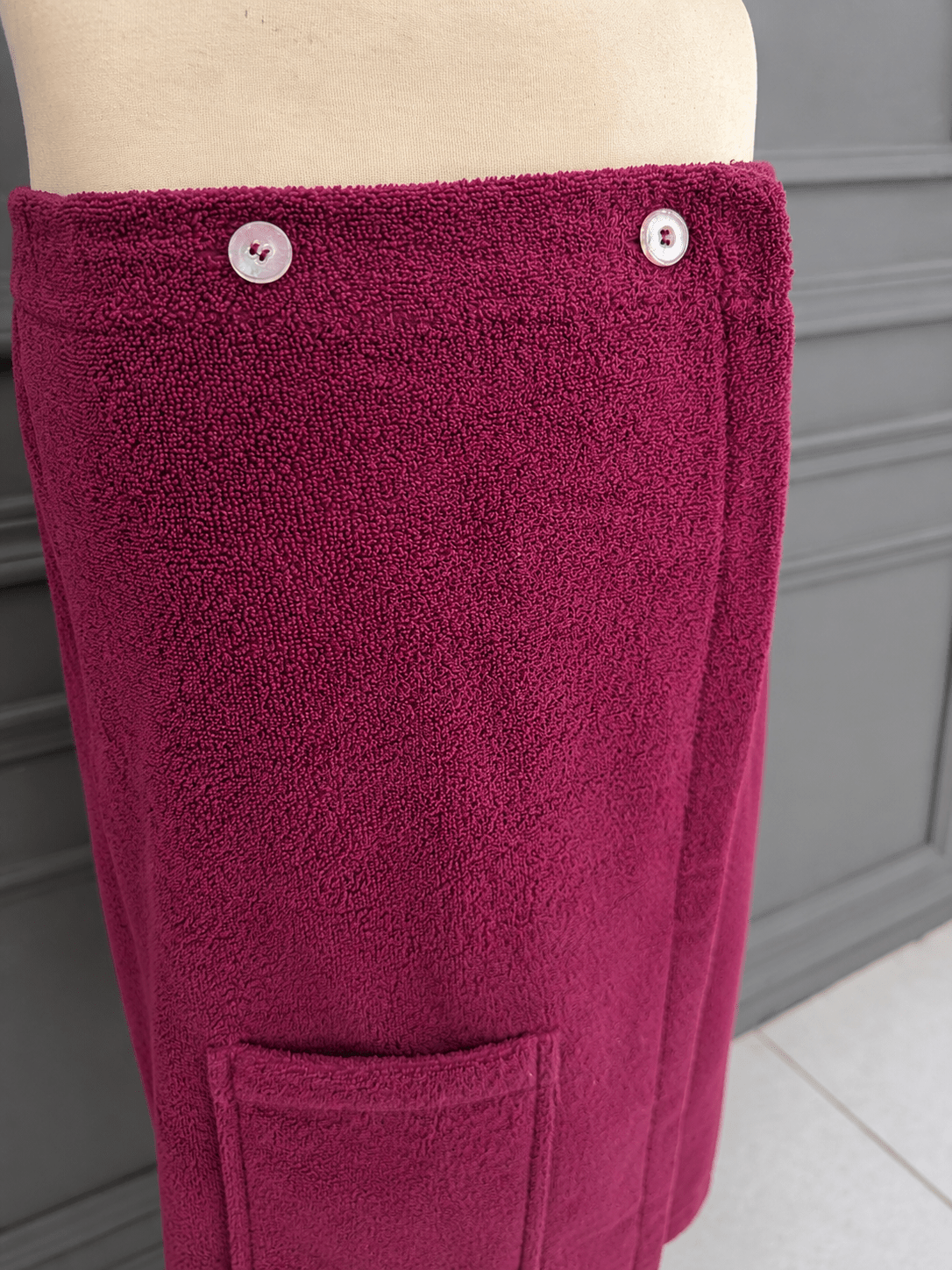 Premium Plum Cotton Shower Wrap - Toliya.co