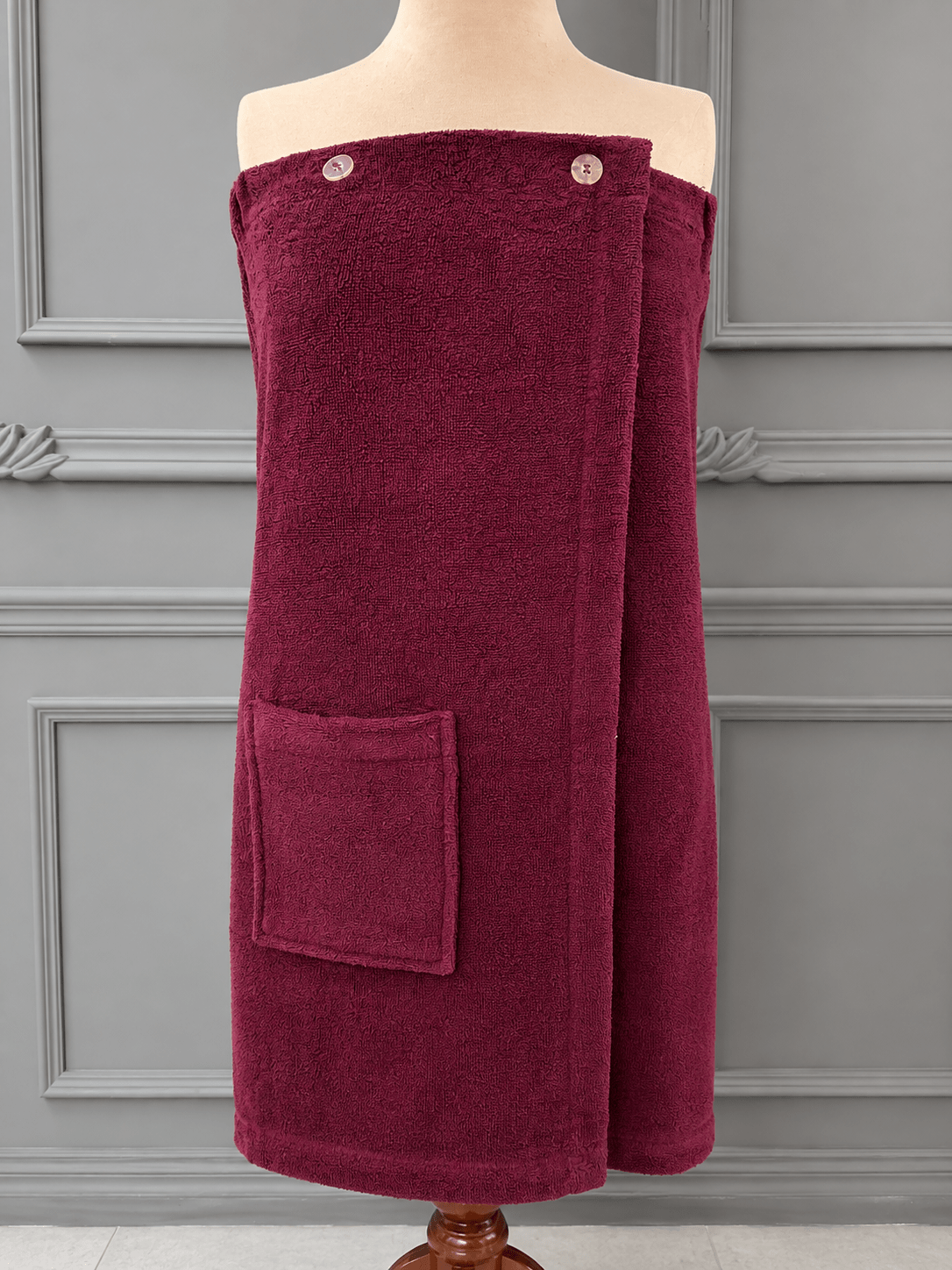 Premium Plum Cotton Shower Wrap - Toliya.co