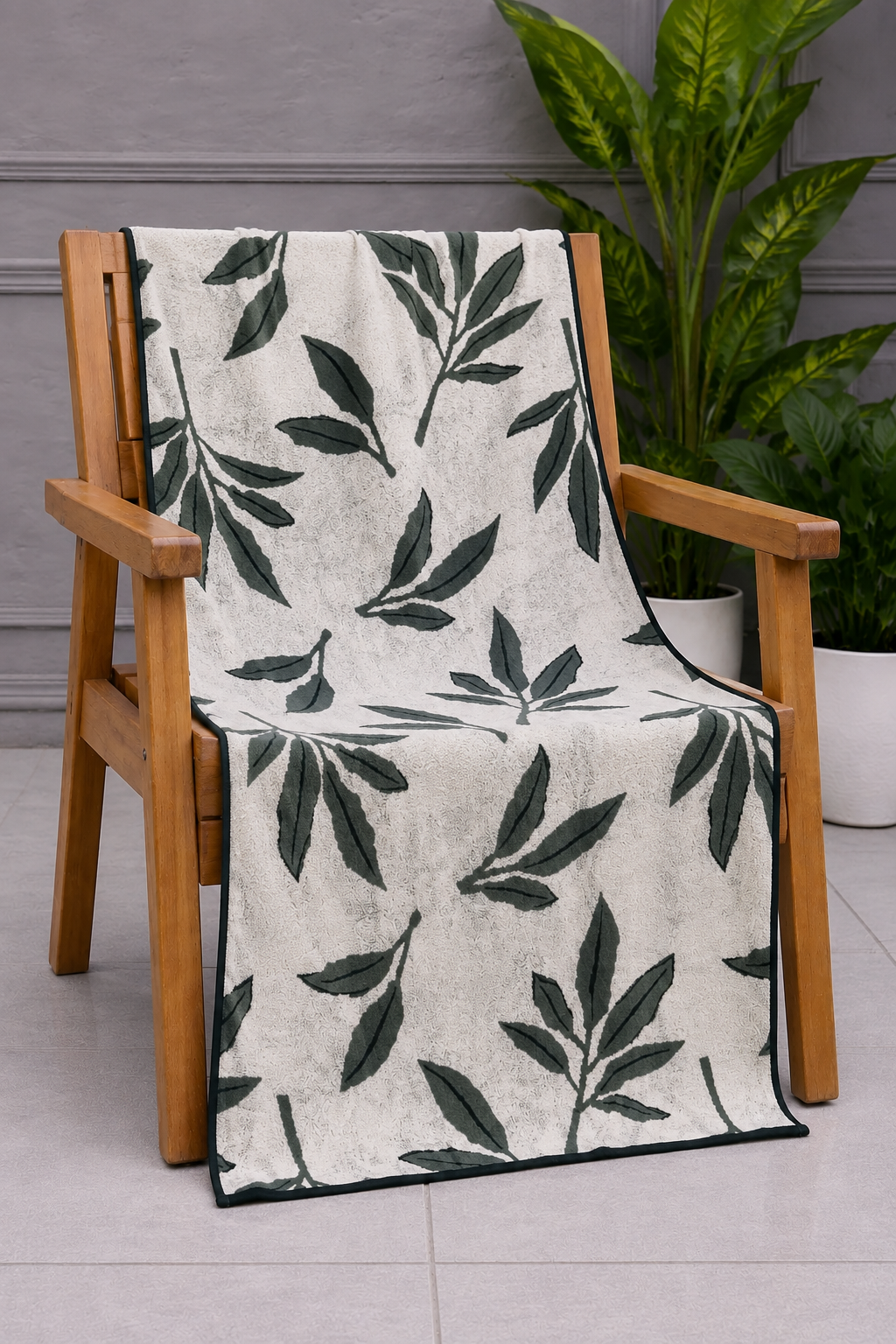 Sage Leaf Cotton Bath Towel