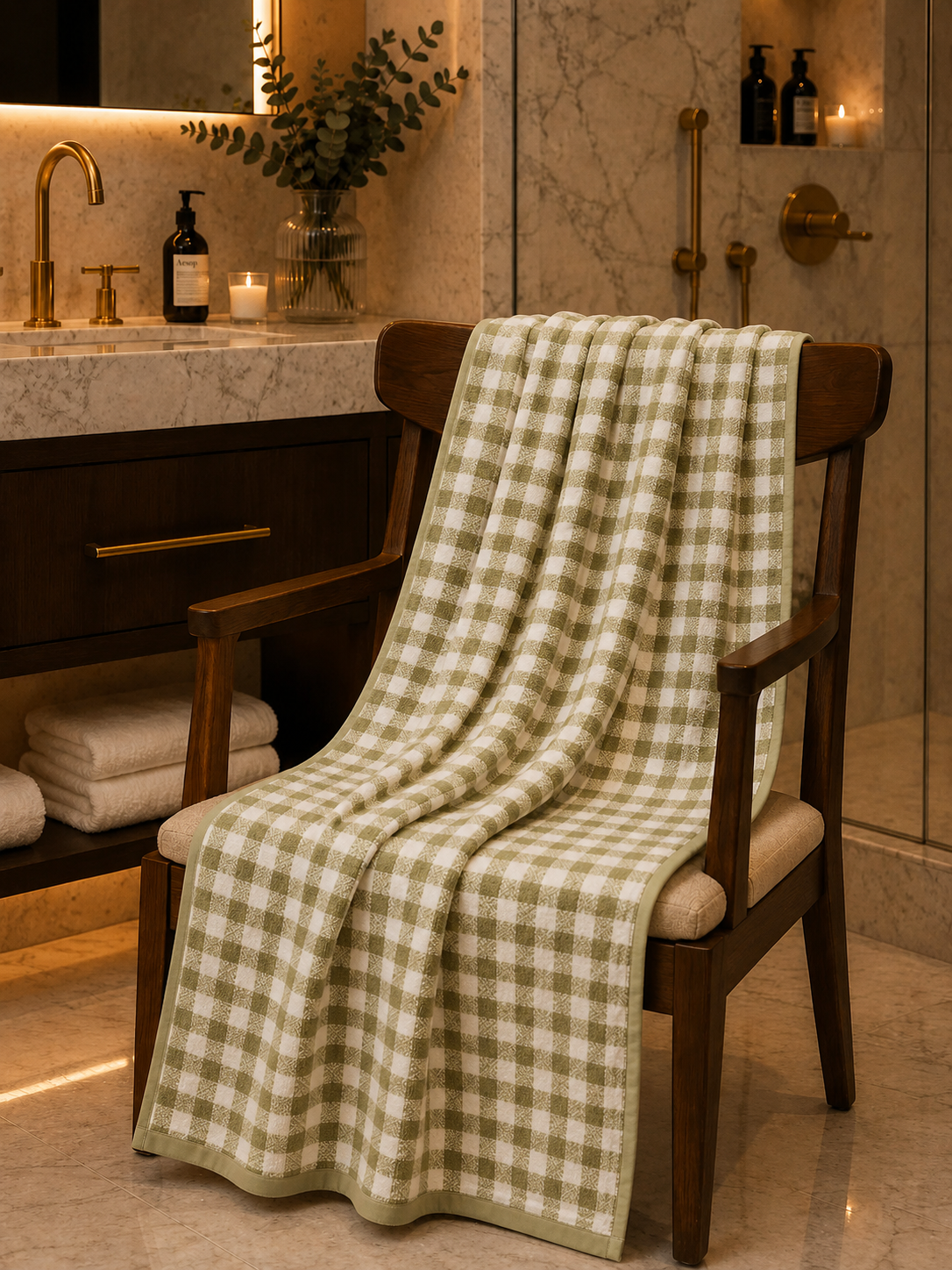 Heritage Gingham Terry Bath Towel