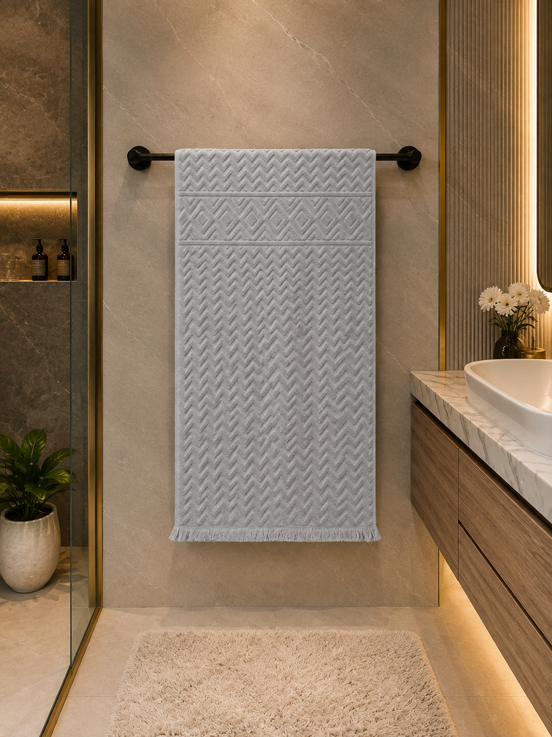 Elegant Chevron Bath Towel