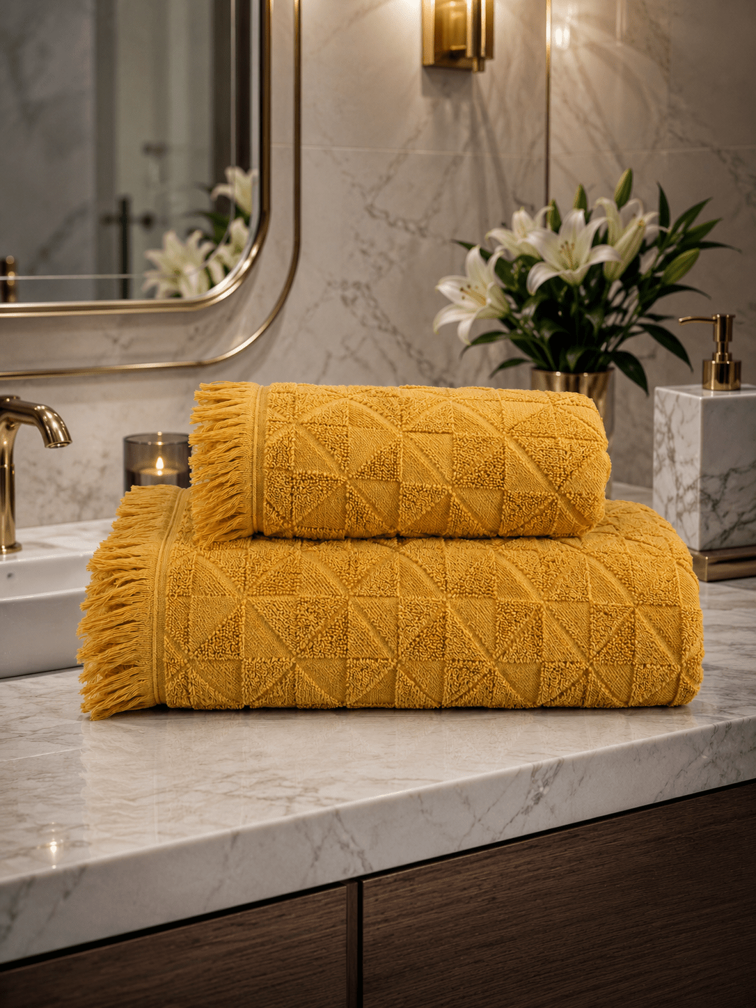 Diamond Weave Cotton Towels - Toliya.co