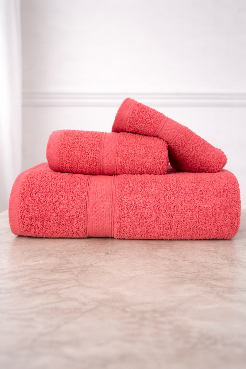 Cotton Towel  Coral Set Pack of 3  Gsm(450)