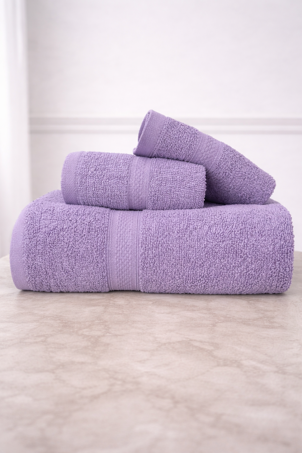 Cotton Towel  Purple Set Pack of 3  Gsm(450)