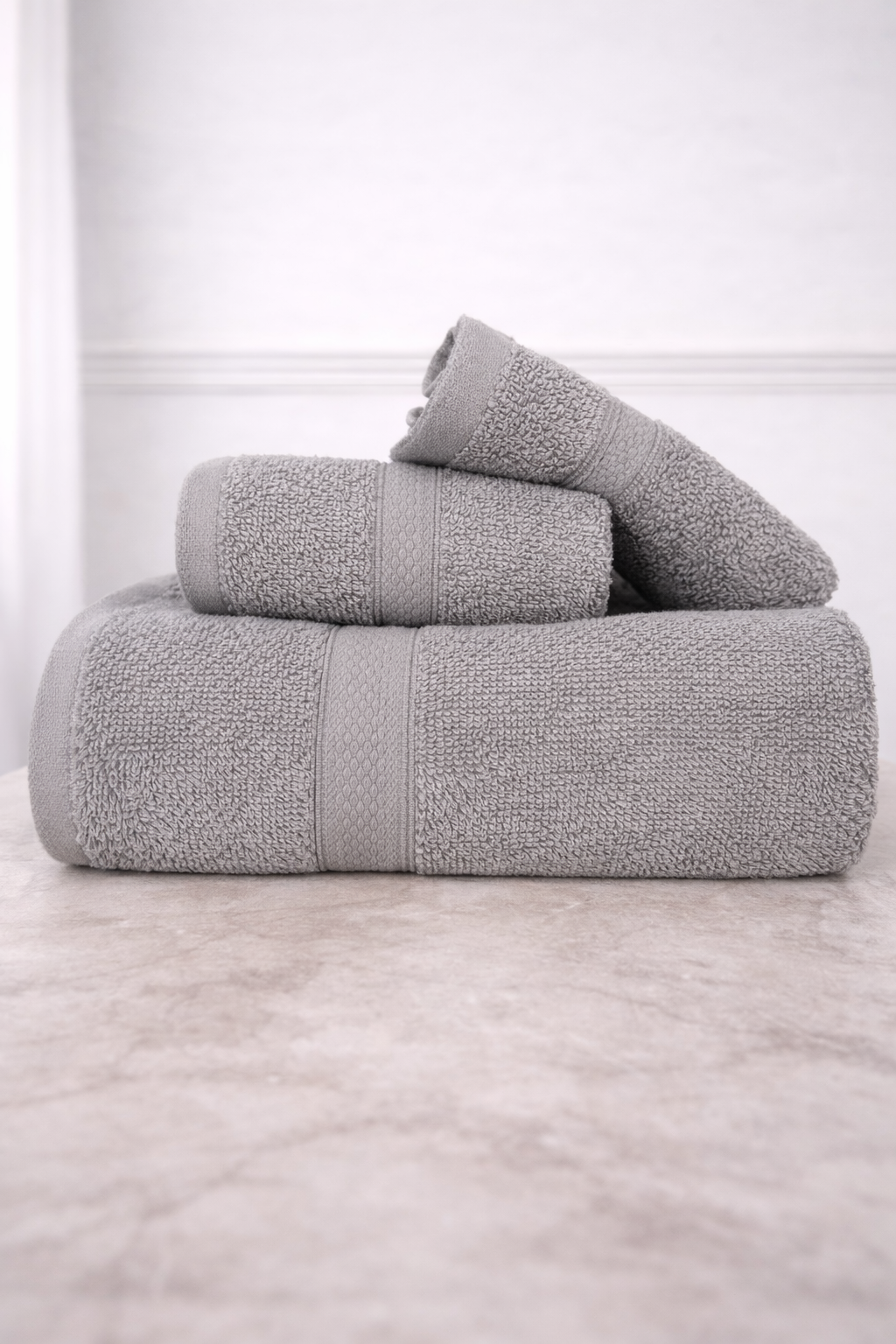 Cotton Towel  Grey Set Pack of 3  Gsm(450)