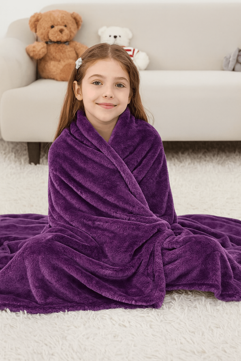 Summer Kids plush blanket purple - Toliya.co
