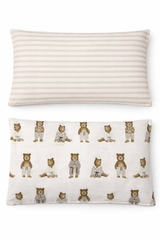 Cozy Teddy Stripe Pillow Cover & Protector Set