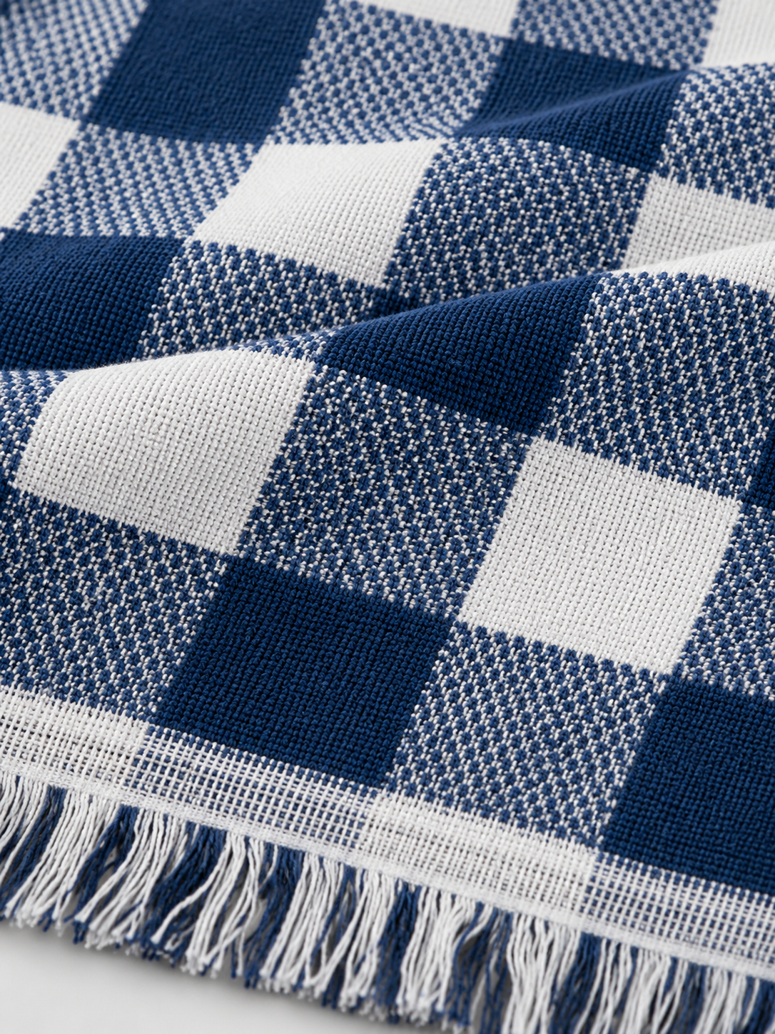 Classic Navy Check Cotton Bath Towel