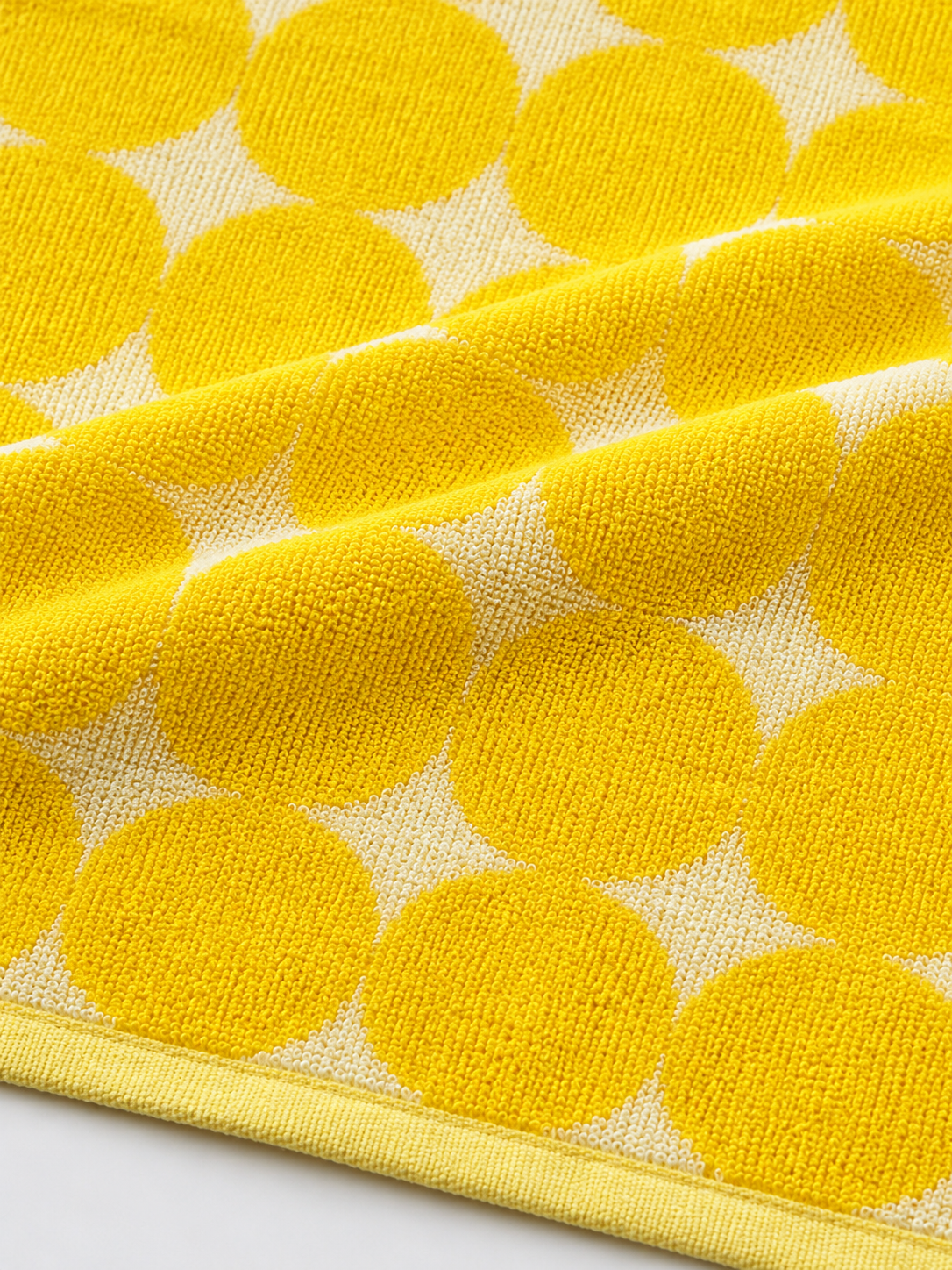 Sunny Yellow Dot Cotton Bath Towel