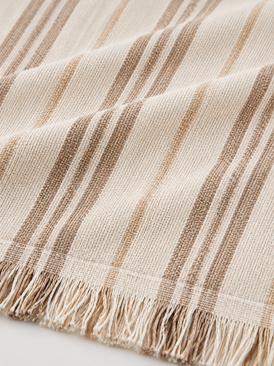 Beige Stripe Cotton Bath Towel