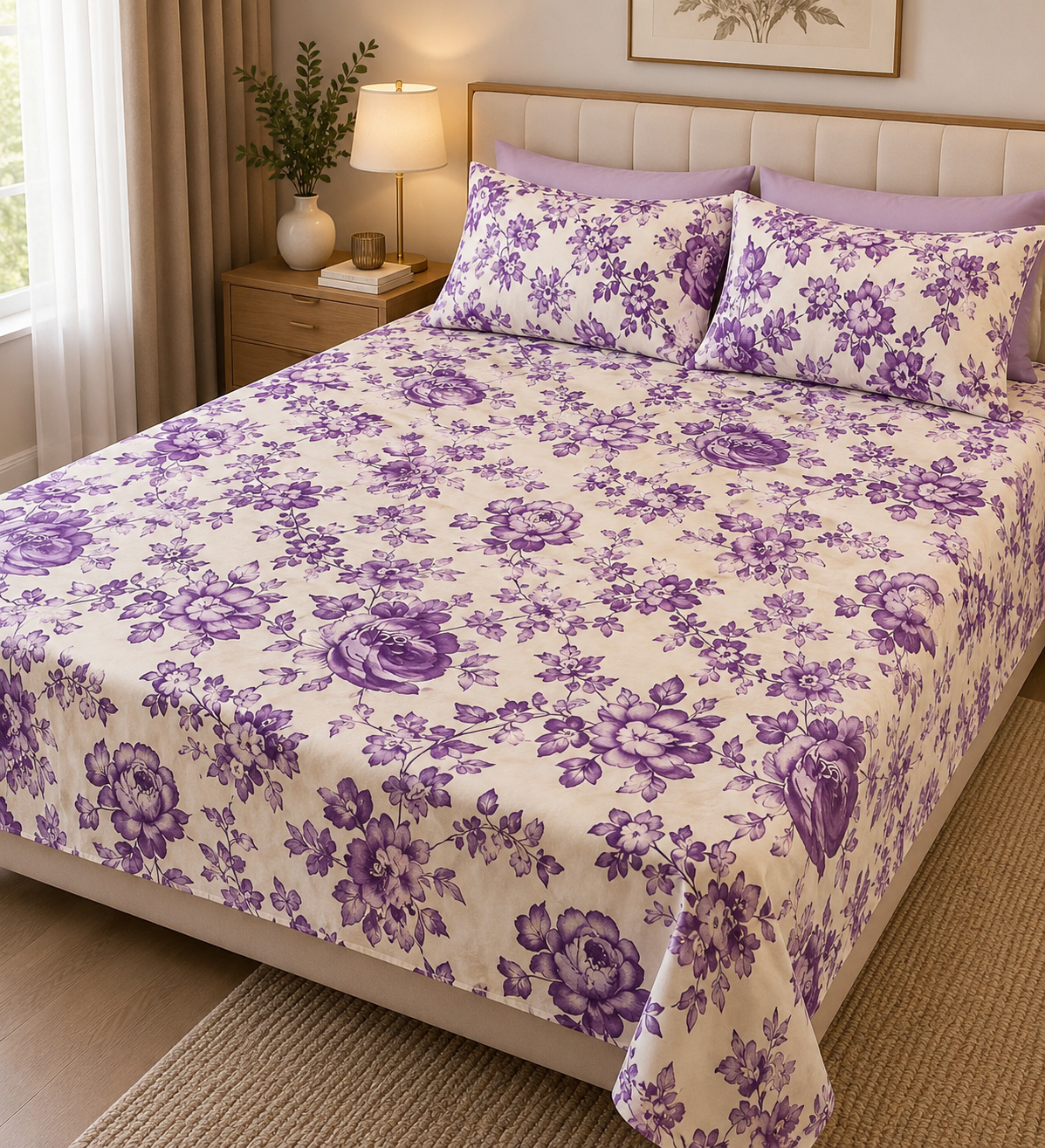 Lavender Bloom Bedsheet Set
