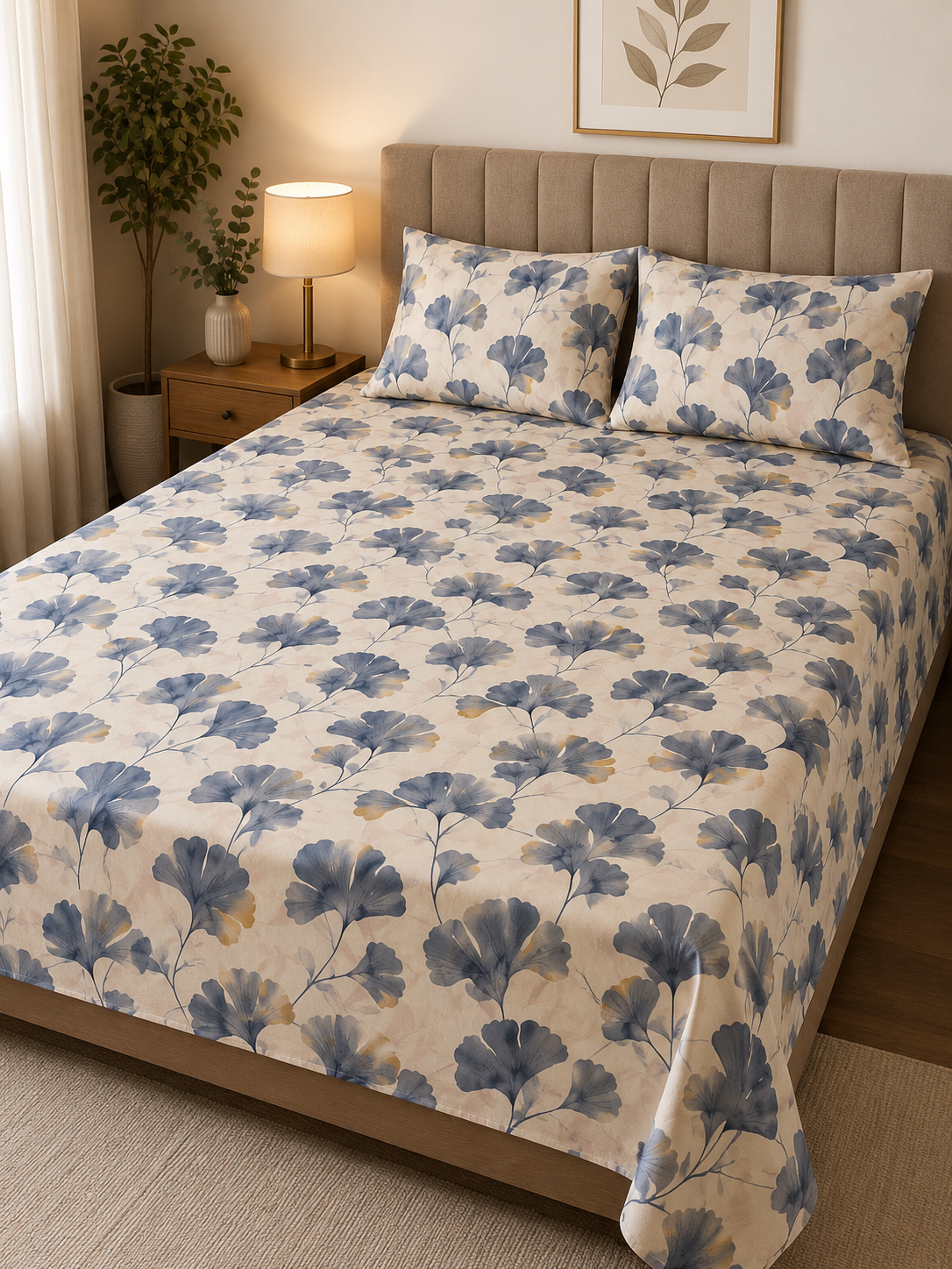Blue Blossom Bed Sheet Set