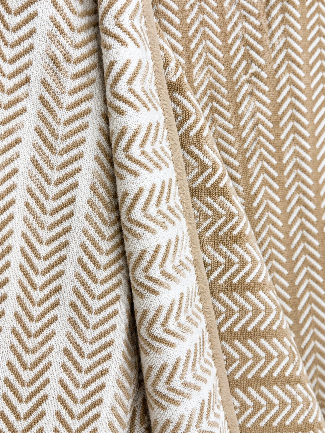 Beige Gingham Checkered Cotton Towel
