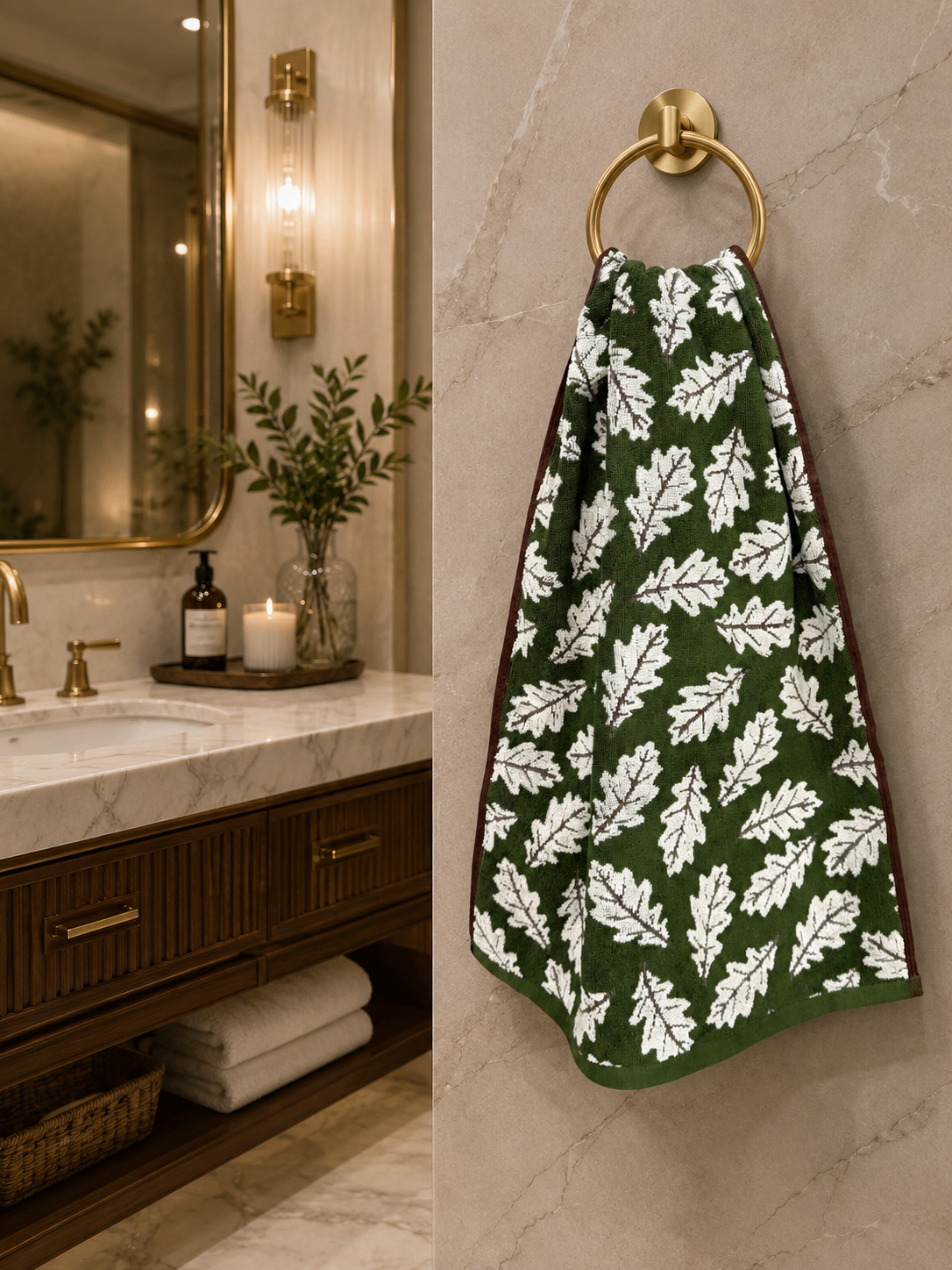 Luxury Olive Leaf Hand Towel