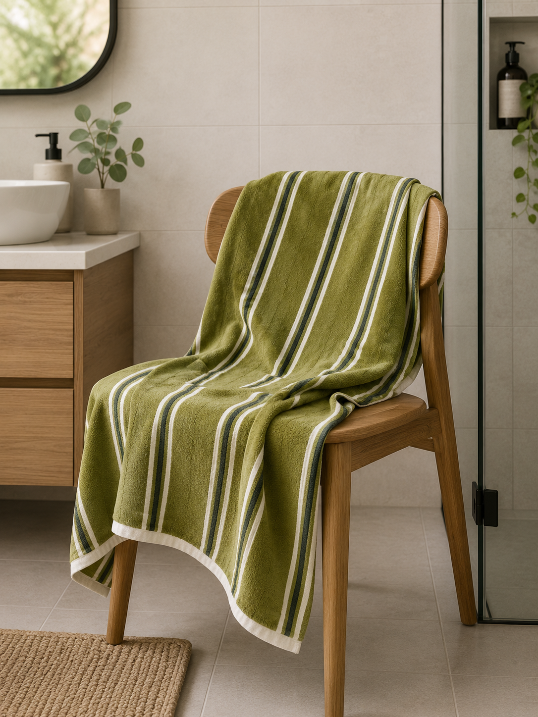 Olive Stripe Luxury Sheet