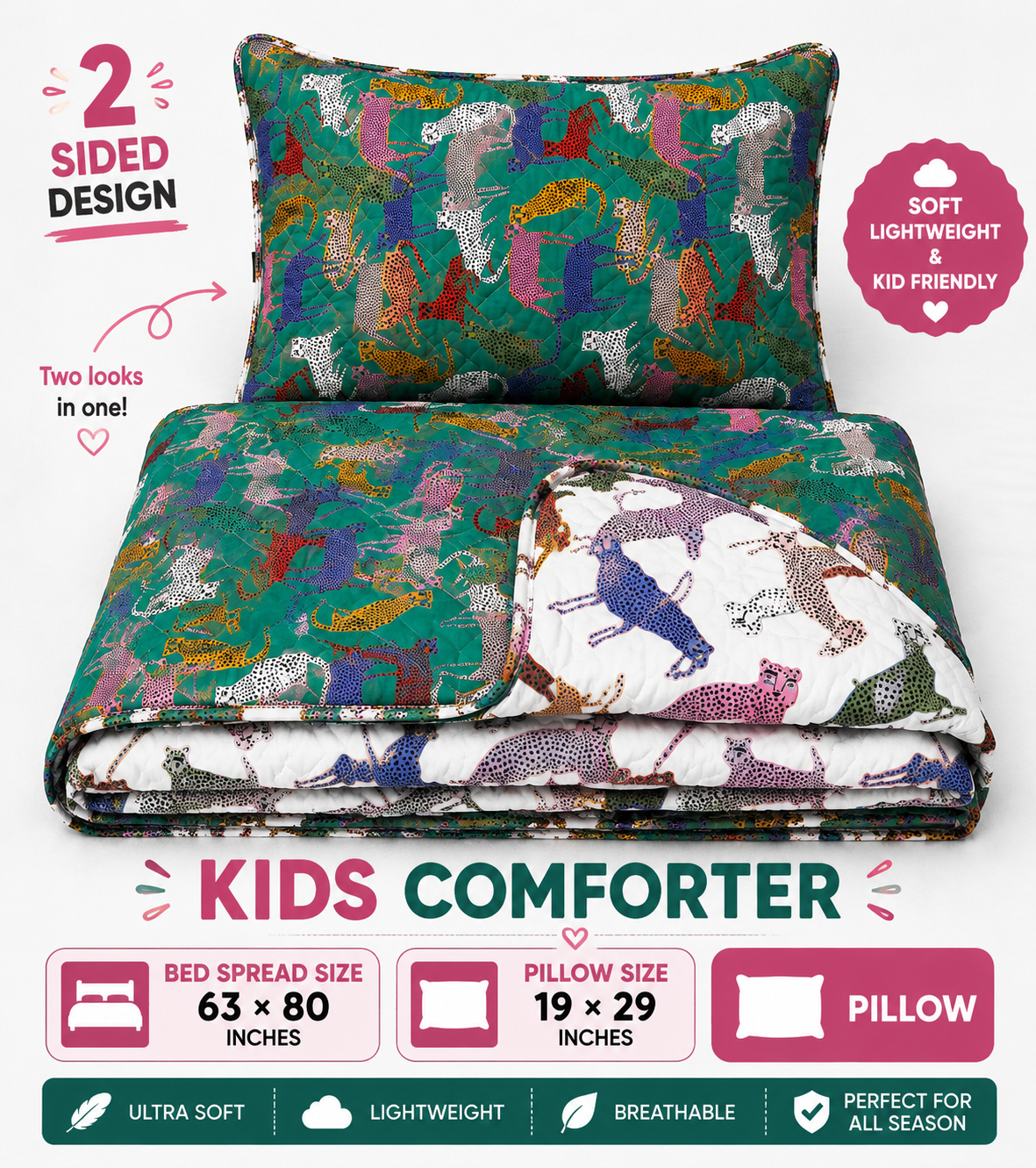 2 side Print kids comforter 100 GSM Virgin silicon fiber