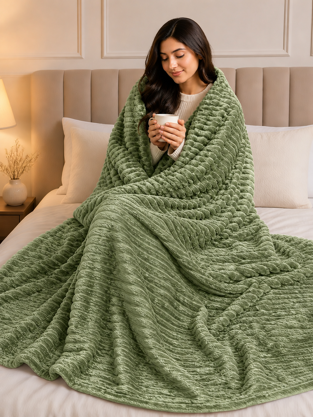 Summer Luxury Ribbed Plush Blanket
