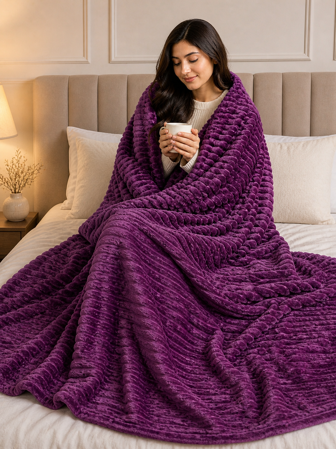 Summer Luxury Ribbed Plush Blanket